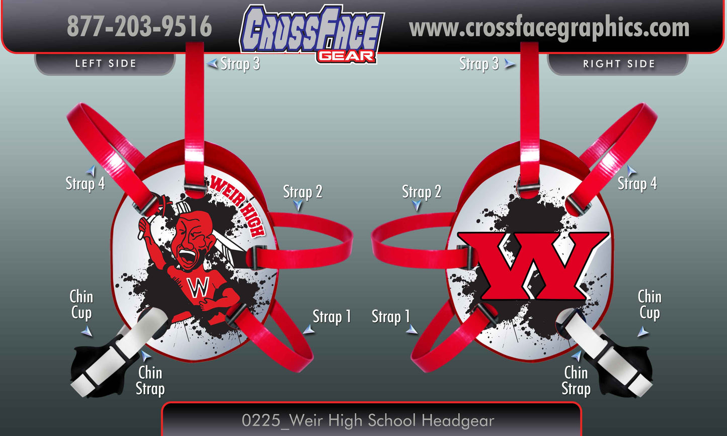 Weir Highschool Custom Wrestling Headgear
