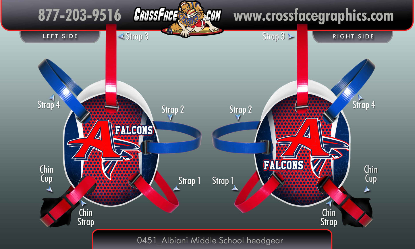 Albiani MiddleSchool Custom Wrestling Headgear