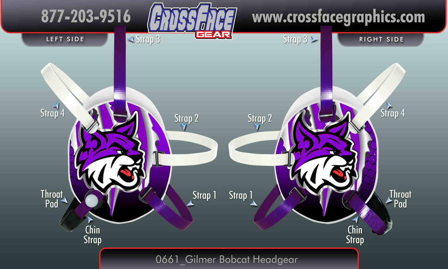 Gilmer Bobcat Custom Wrestling Headgear