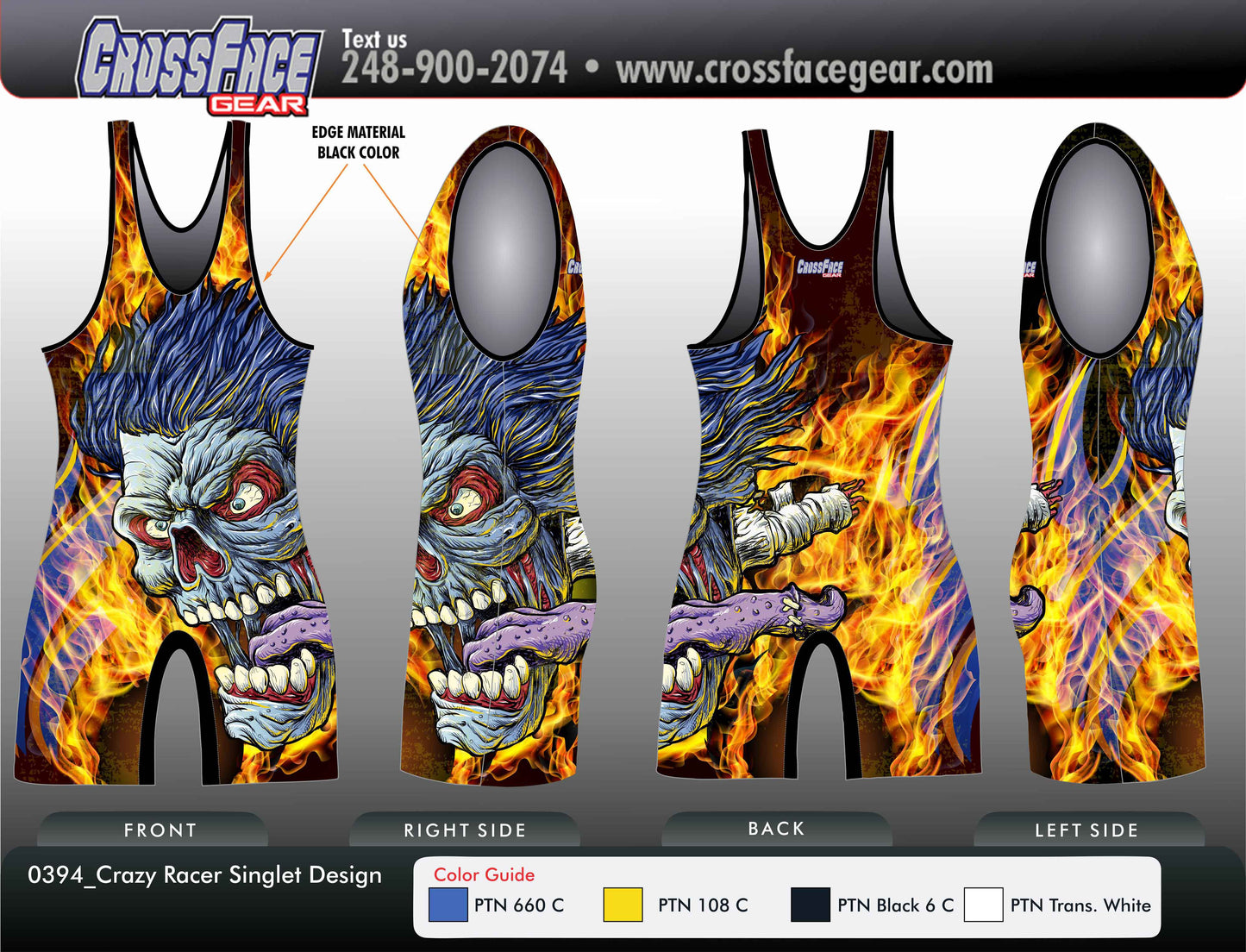 Crazy Racer Full Sublimated Singlet