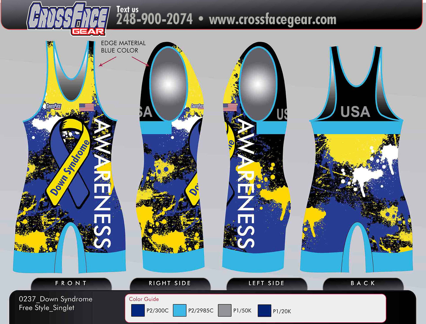 Down Syndrome Awareness Full Sublimated Singlet
