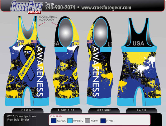 Down Syndrome Awareness Full Sublimated Singlet
