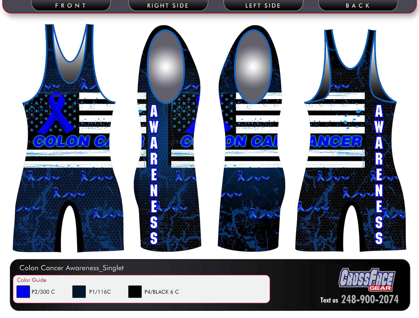 Colon Cancer Awareness Full Sublimated Singlet