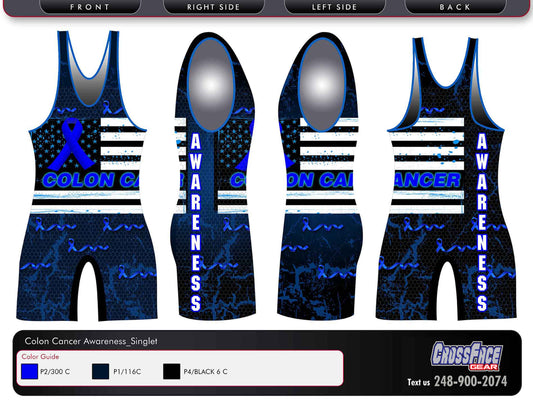 Colon Cancer Awareness Full Sublimated Singlet