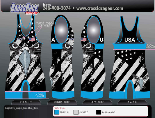 Eagle Eye (BLUE) Full Sublimated Singlet