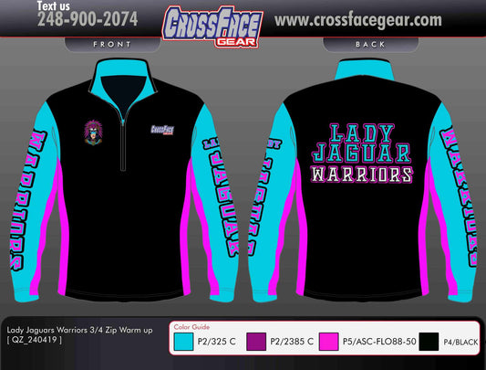 Lady Jaguar Warriors Full Sublimated 3/4 ZIp Warm Up