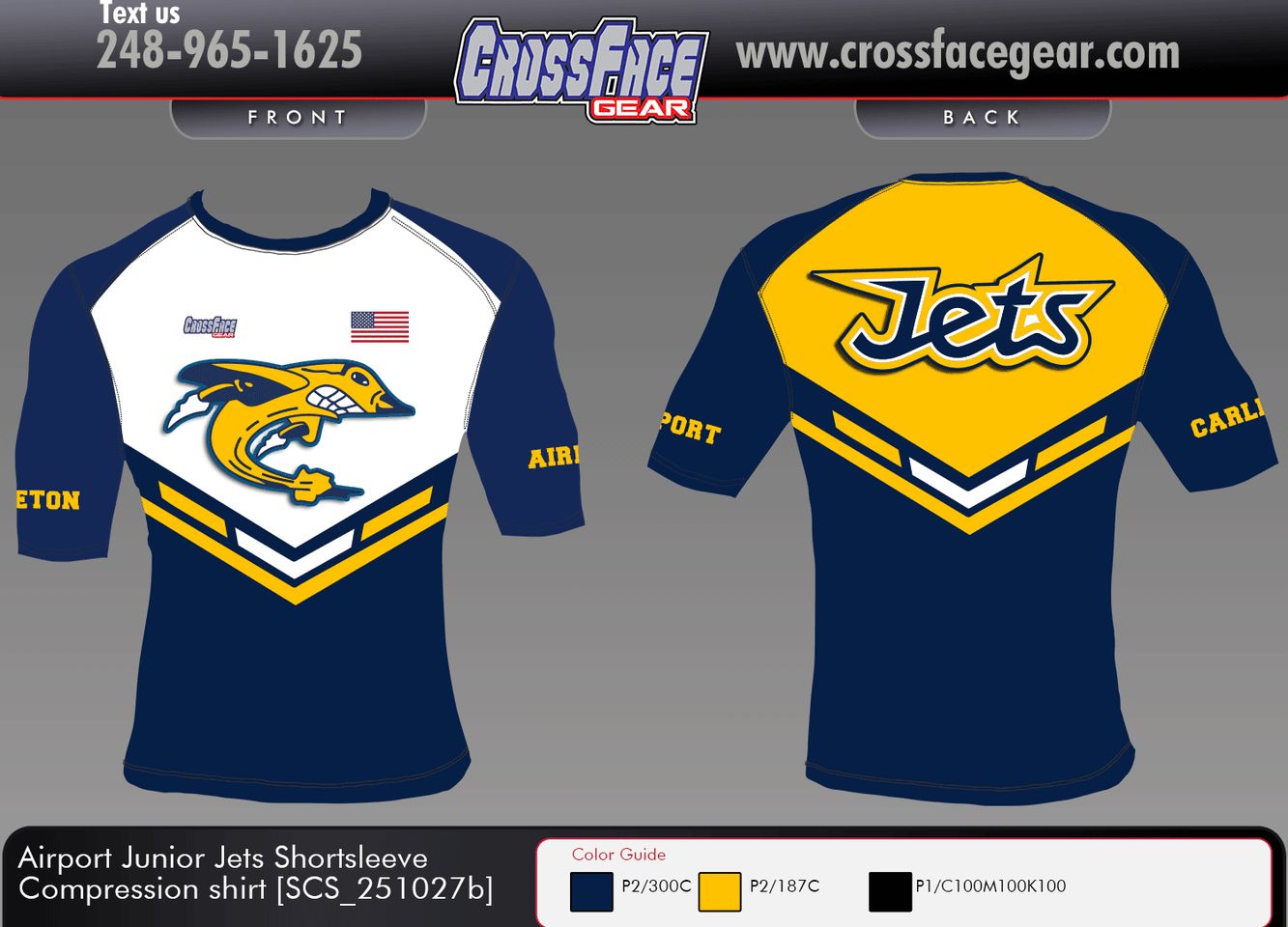 Airport Junior Jets Shortsleeve Compression Shirt (Boys)