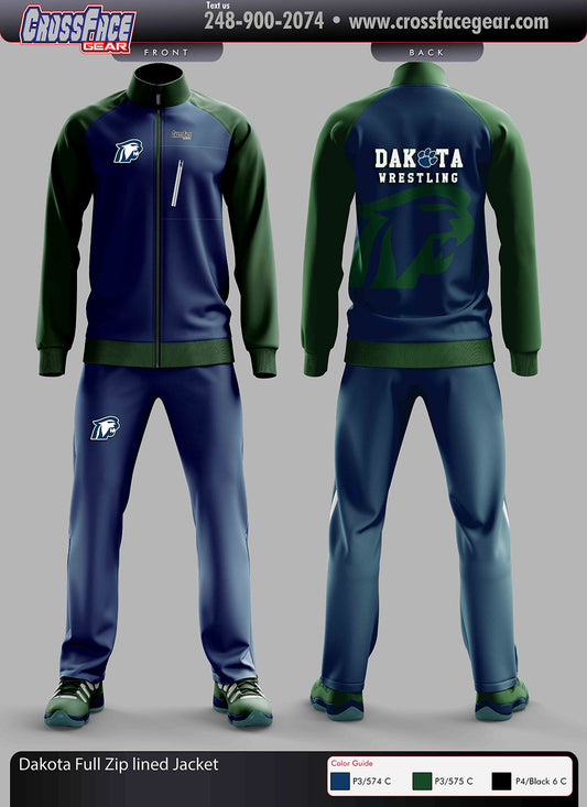 Dakota Wrestling Club Sublimated Full Zip Lined Jacket and Warmup Pants