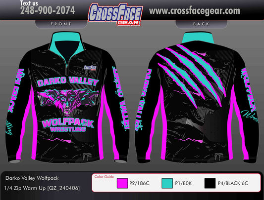 Darko Valley Wolfpack Full Sublimated 1/4 ZIp Warm Up
