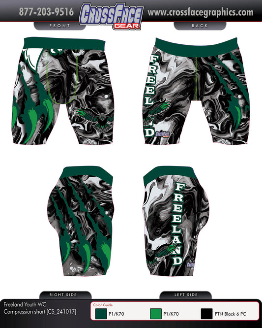 Freeland Youth Wrestling Club Compression Shorts