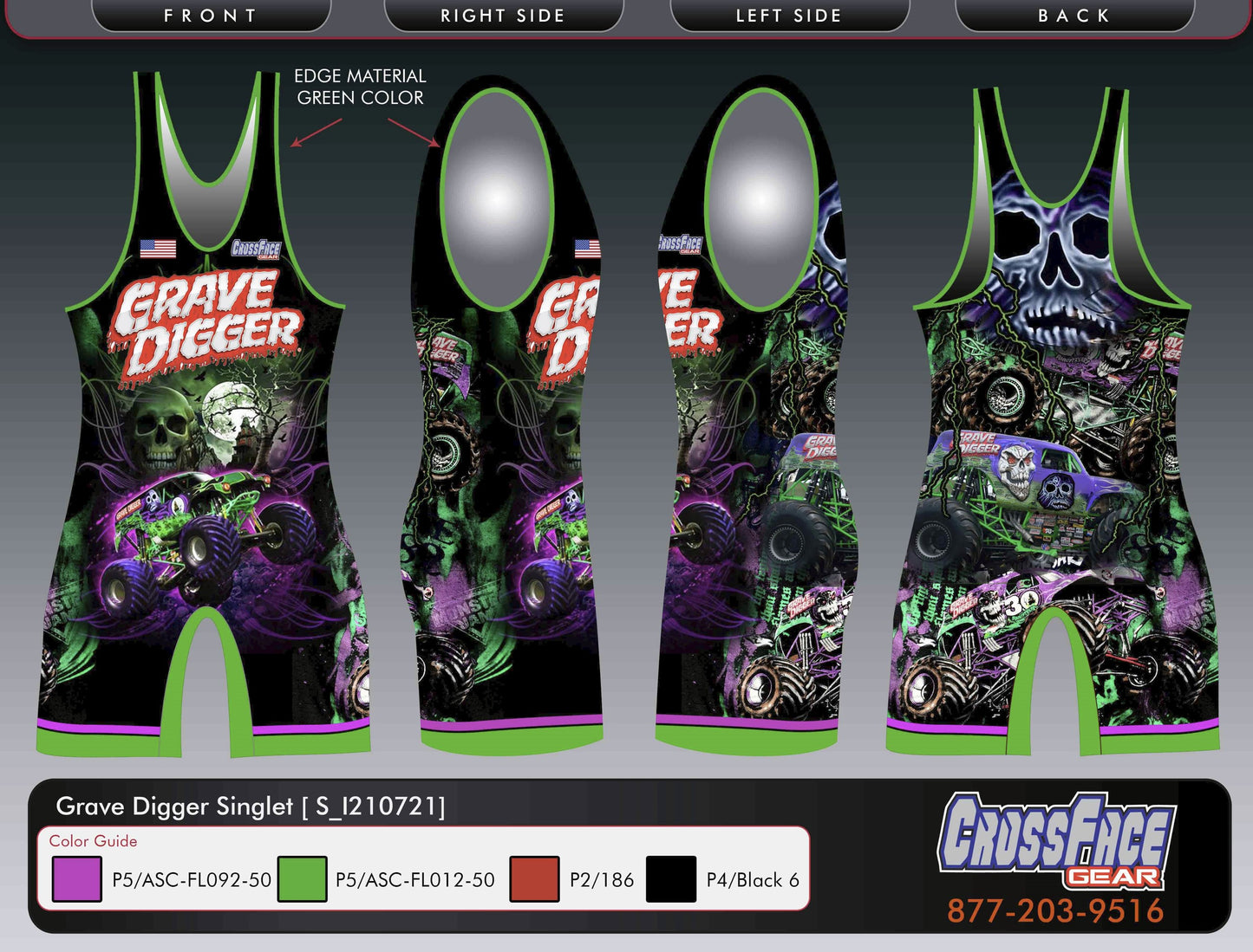 Grave Digger Full Sublimated Singlet