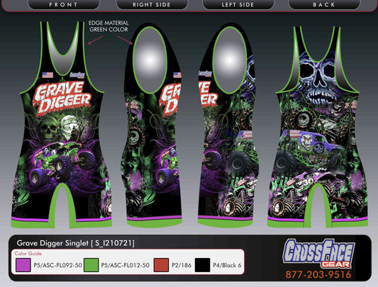 Grave Digger Full Sublimated Singlet
