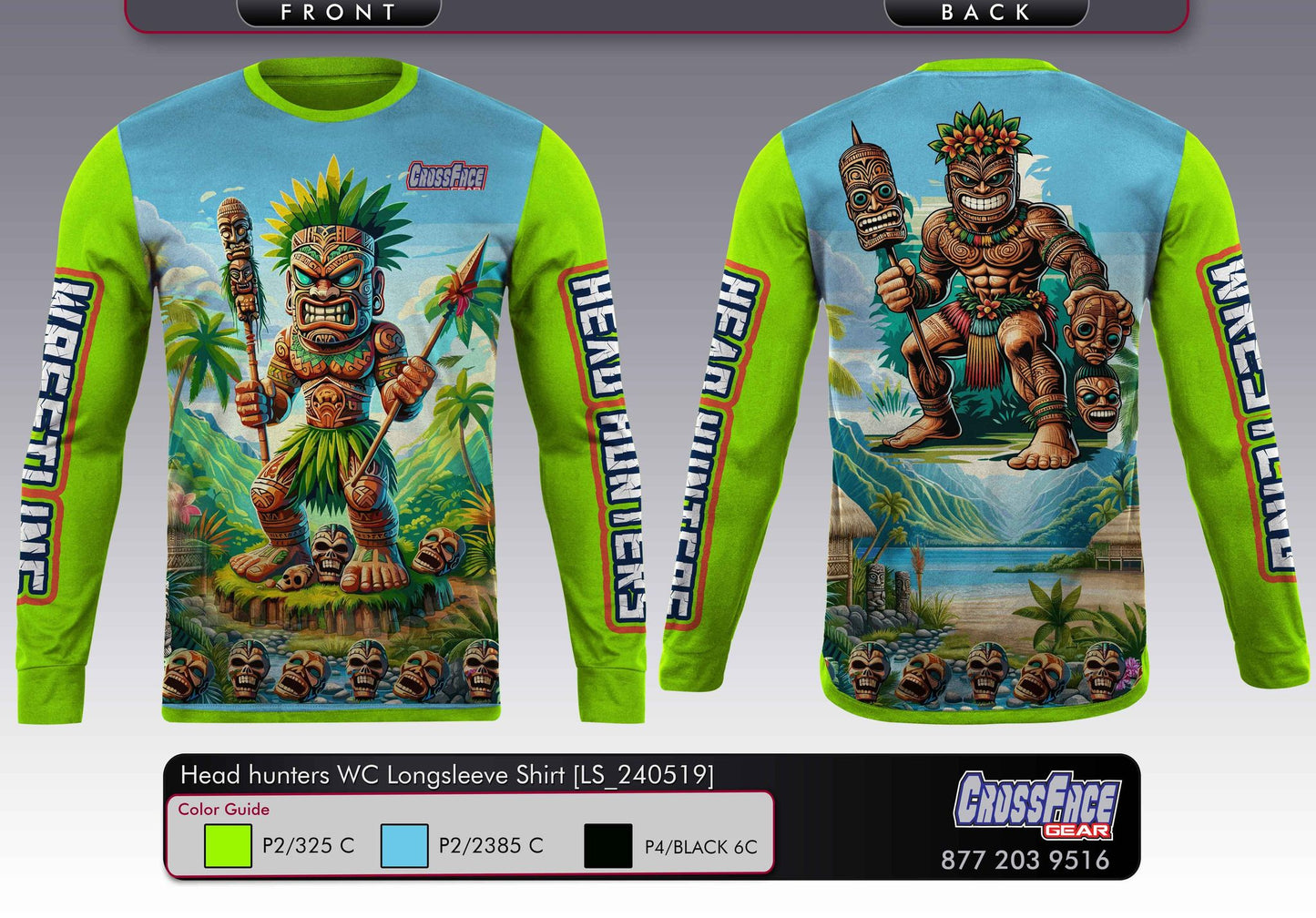 Headhunters Wrestling Club Full Sublimated Long Sleeve Shirt