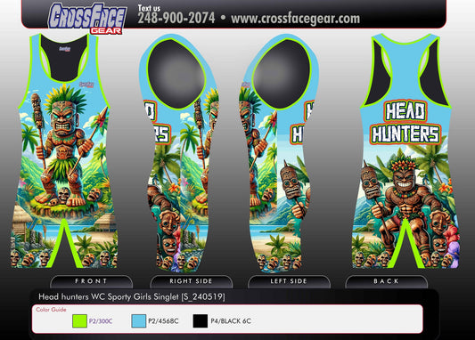 Headhunters Wrestling Club Full Sublimated Singlet (Girls)
