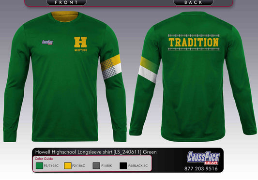 Howell Highschool Full Sublimated Long Sleeve Shirt (Green)