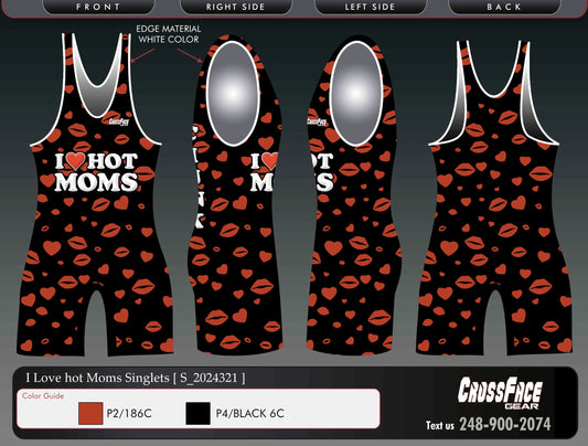 I love Hot Moms Full Sublimated Singlet