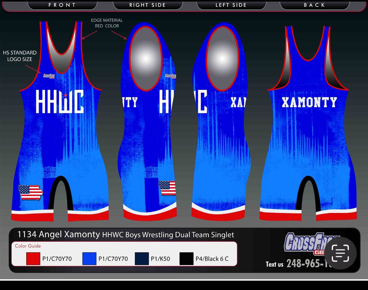 HHWC Full Sublimated Singlet