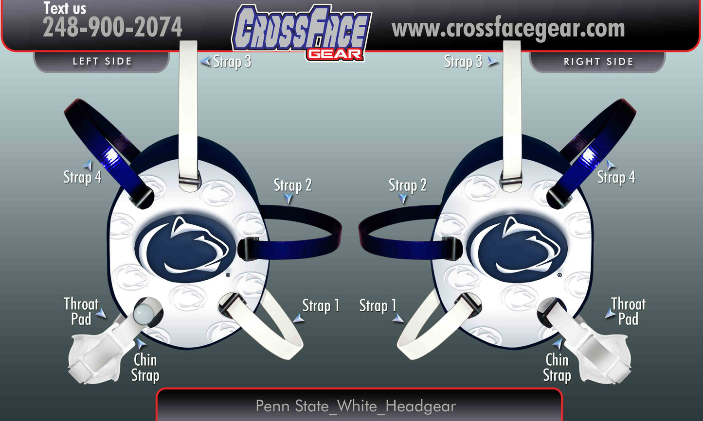 Penn State (WHITE) Custom Wrestling Headgear