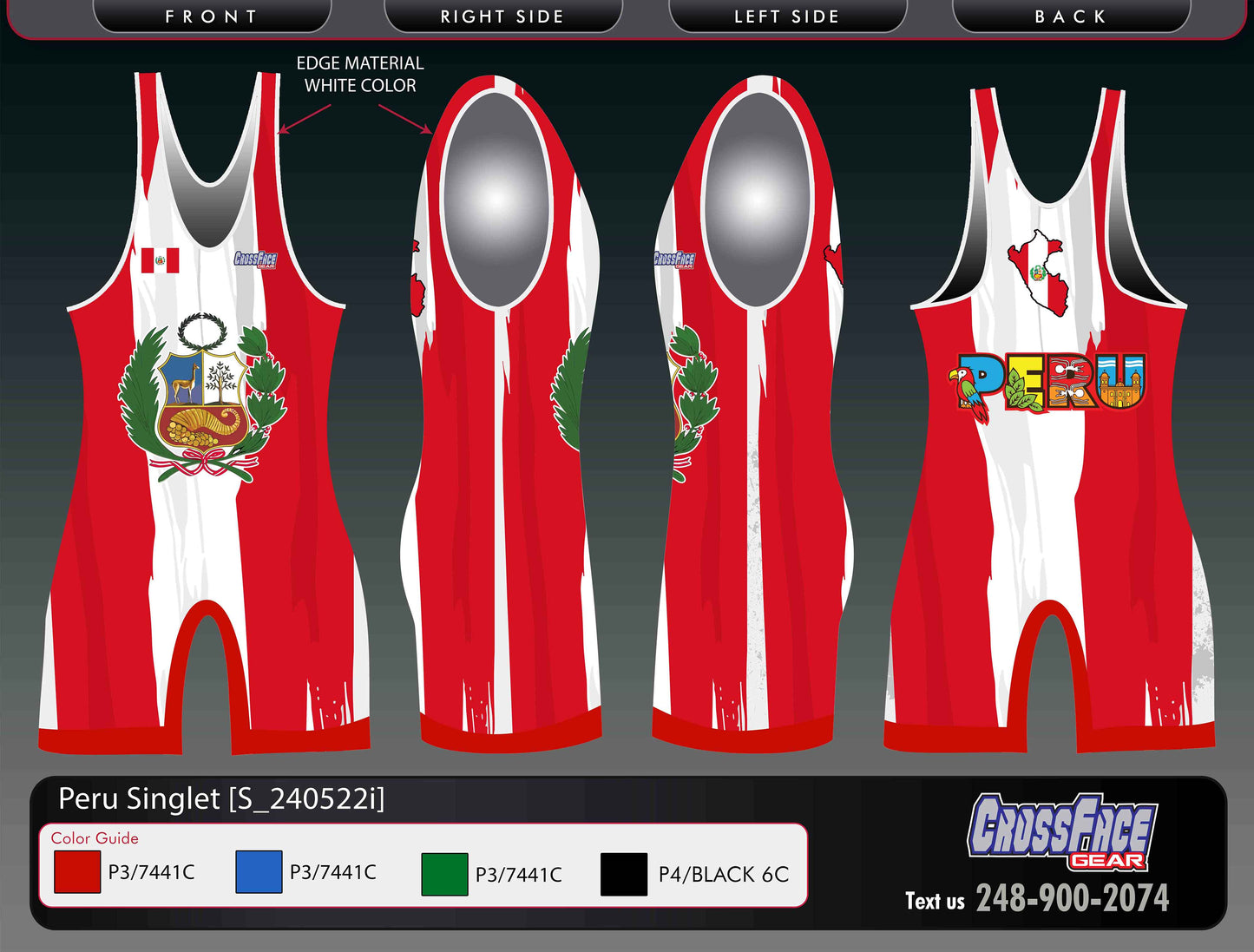 Peru Full Sublimated Singlet
