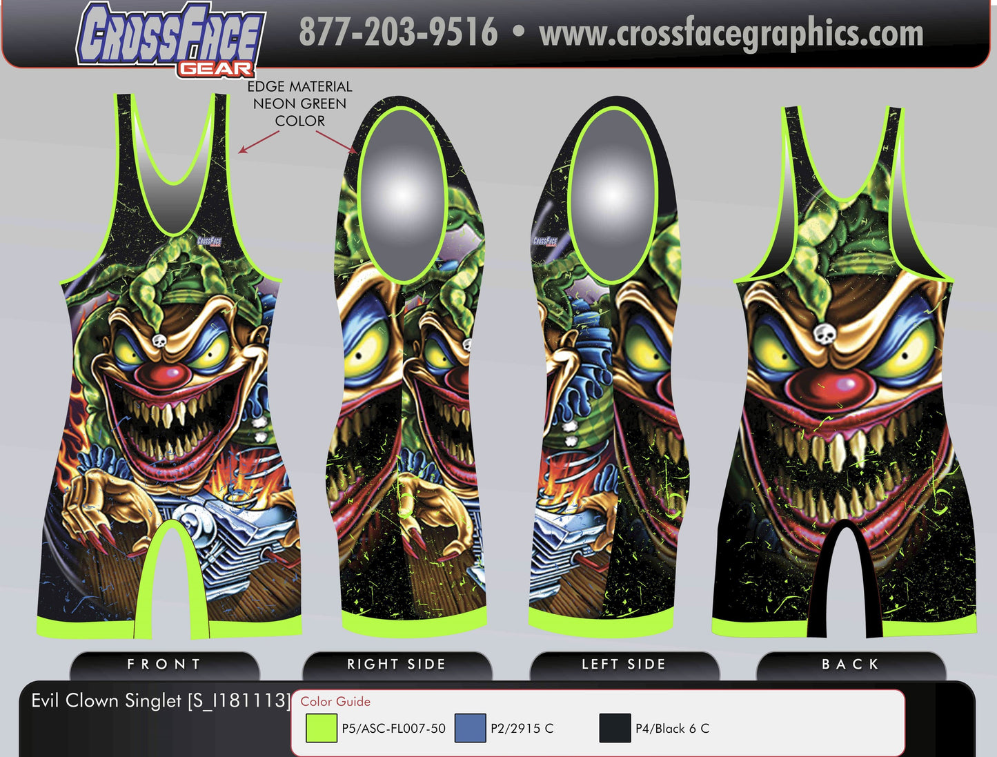 Evil Clown Full Sublimated Sporty Singlet