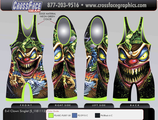 Evil Clown Full Sublimated Sporty Singlet