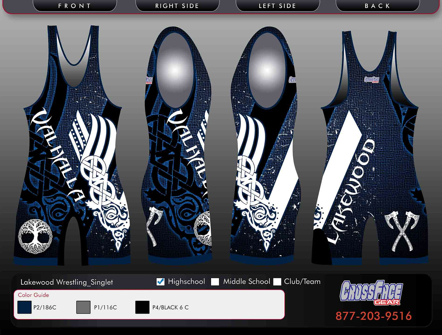 Valhalla Lakewood Full Sublimated Singlet