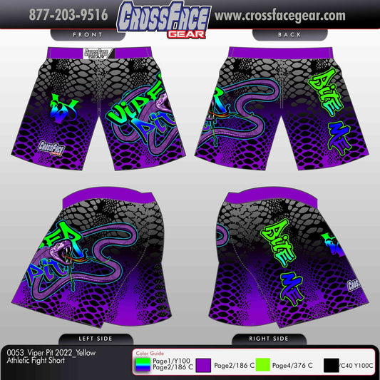 Viper Pit 2022 Full Sublimated Athletic Fight Shorts (NEON GREEN)