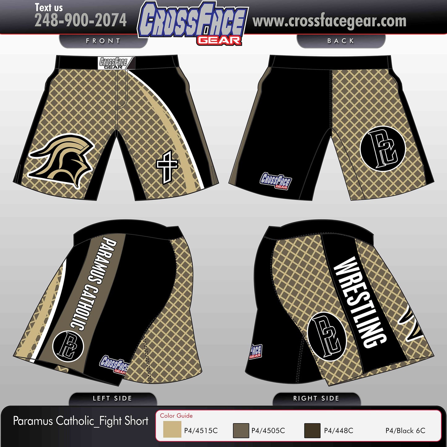 Paramus Catholic Wrestling Team Full Sublimated Fight Short