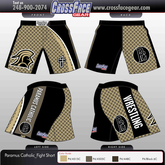 Paramus Catholic Wrestling Team Full Sublimated Fight Shorts