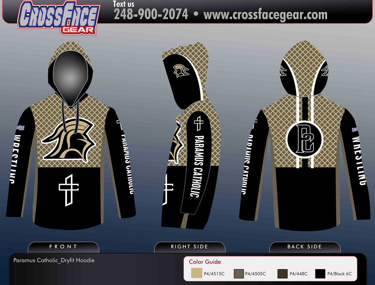 Paramus Catholic Wrestling Team Full Sublimated Dryfit Hoodie