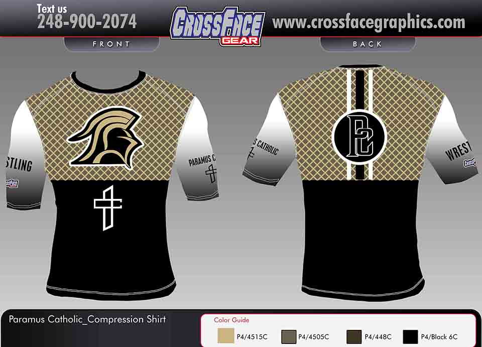 Paramus Catholic Wrestling Team Full Sublimated Compression Shirt