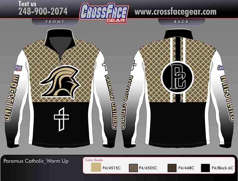 Paramus Catholic Wrestling Team Full Sublimated 1/4 Zip Warm Up