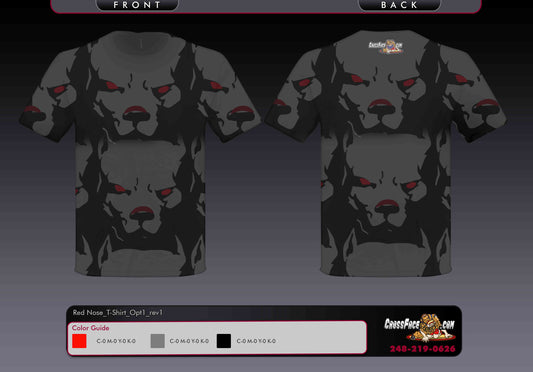 Red Nose Wrestling Full Sublimated Short Sleeve Shirt (BLACK) 2016