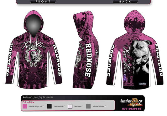 Red Nose Wrestling Full Sublimated DryFit Hoodie (Pink) 2017