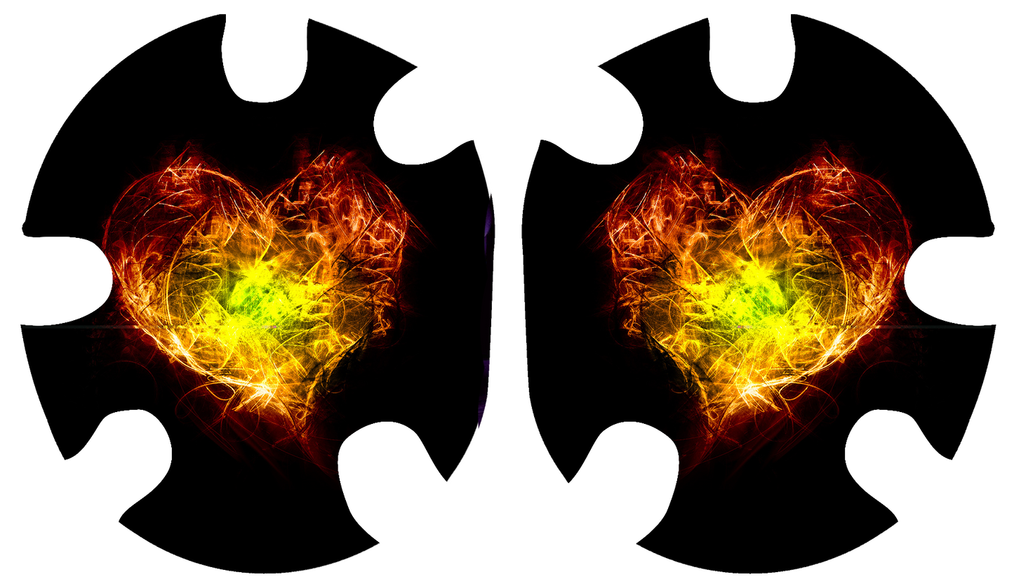 Flame Heart Headgear Decal