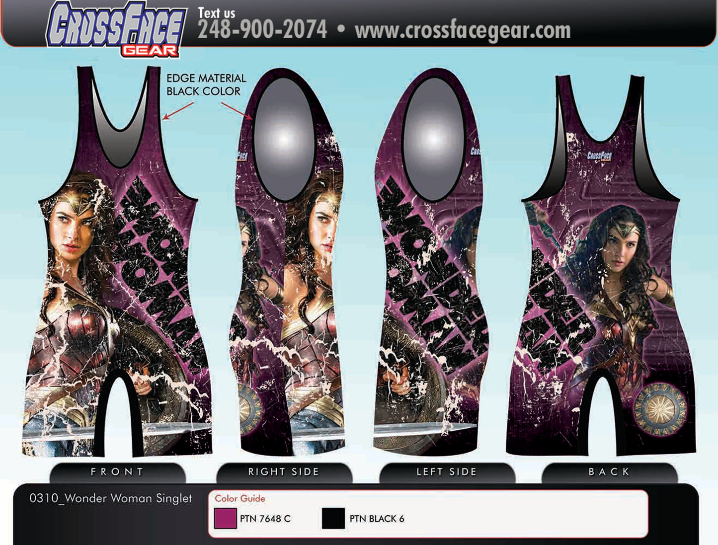 Wonder Woman DCEU Full Sublimated Singlet