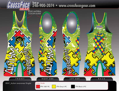 Autism Awareness Full Sublimated Singlet