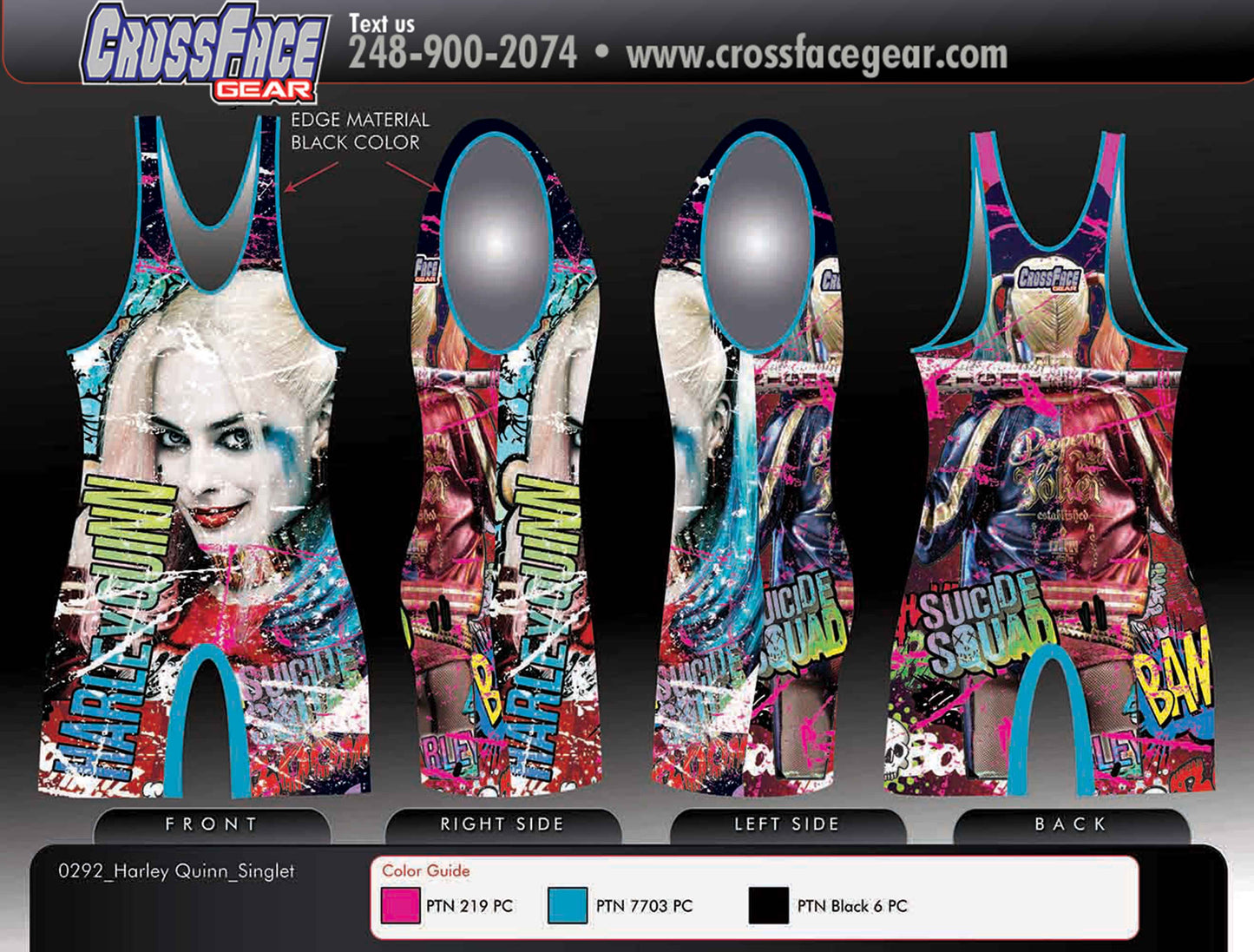 Harley Quinn Full Sublimated Singlet