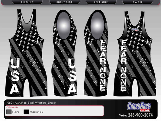 USA (BLACK) Full Sublimated Singlet