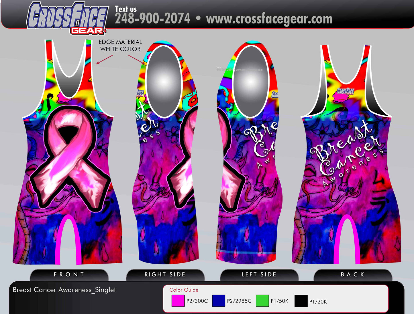 Breast Cancer Awareness Full Sublimated Singlet