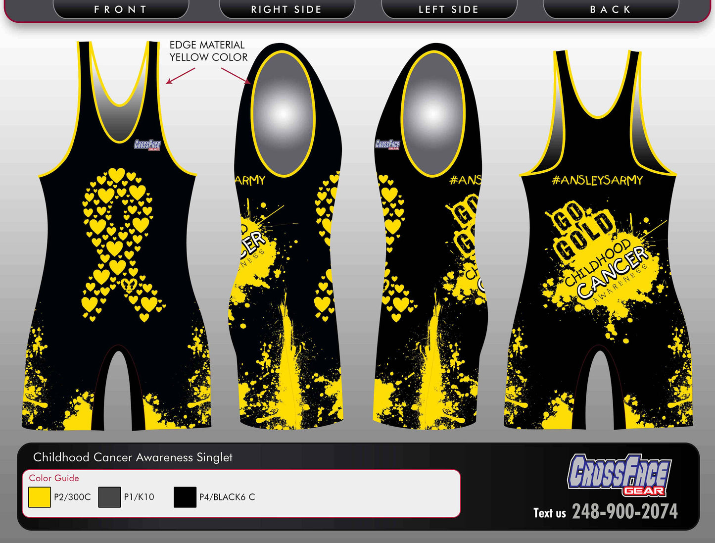 Childhood Cancer Awareness Full Sublimated Singlet