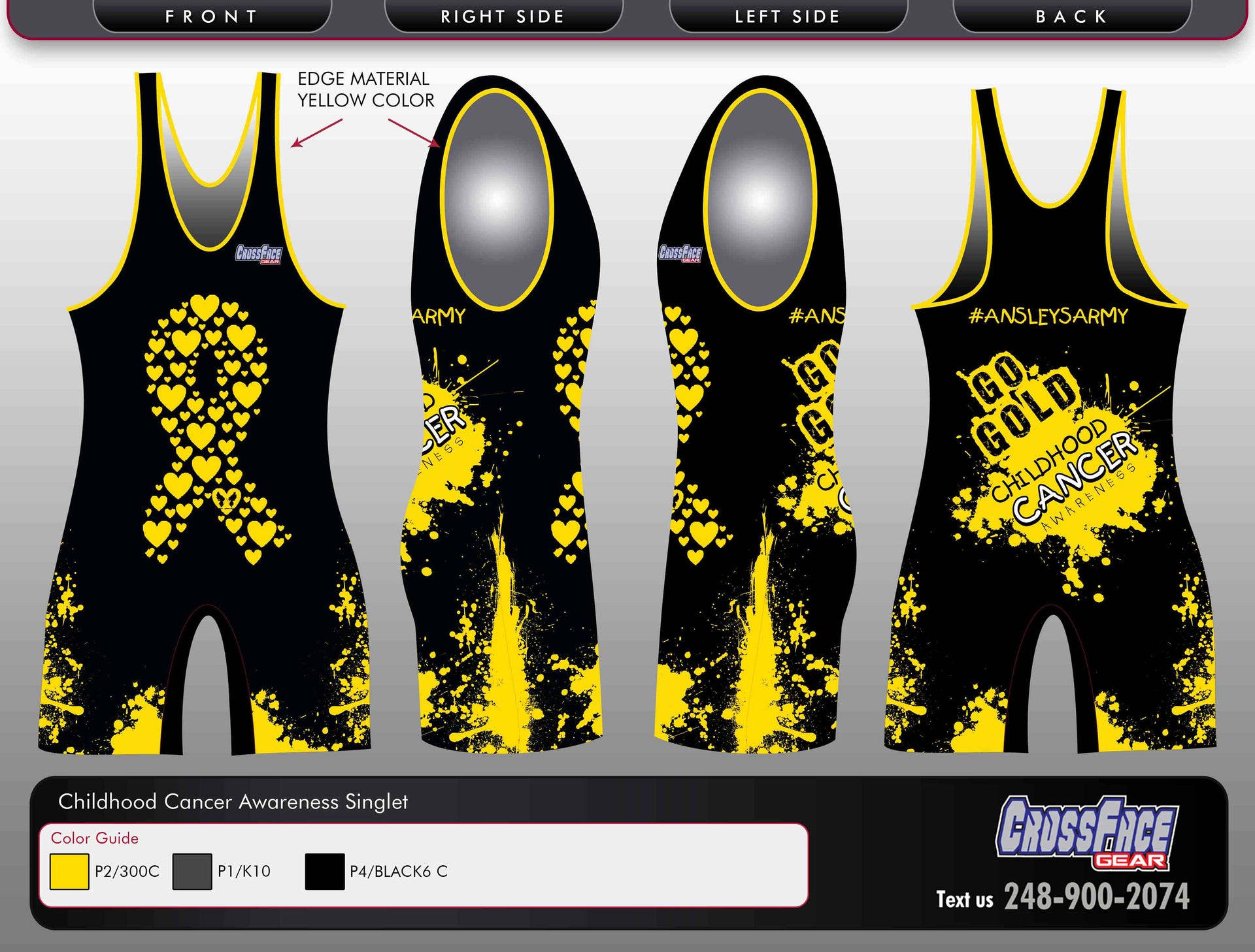 Childhood Cancer Awareness Full Sublimated Singlet
