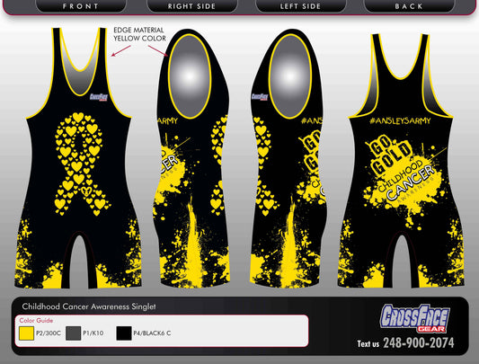 Childhood Cancer Awareness Full Sublimated Singlet