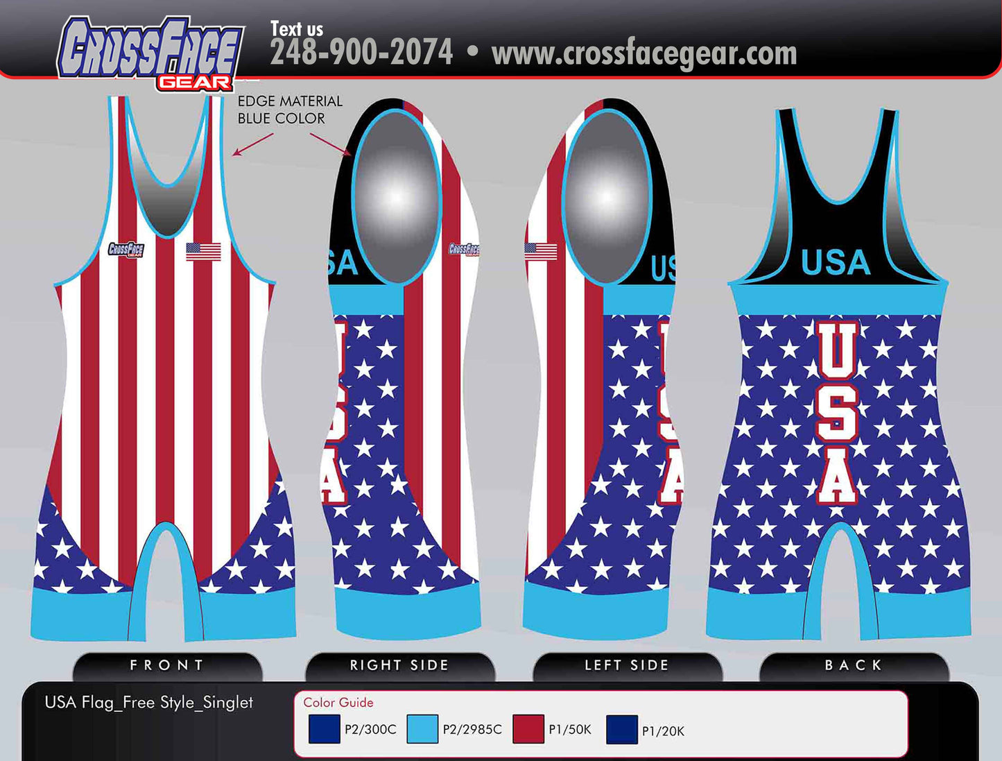 USA (FREESTYLE) Full Sublimated Singlet