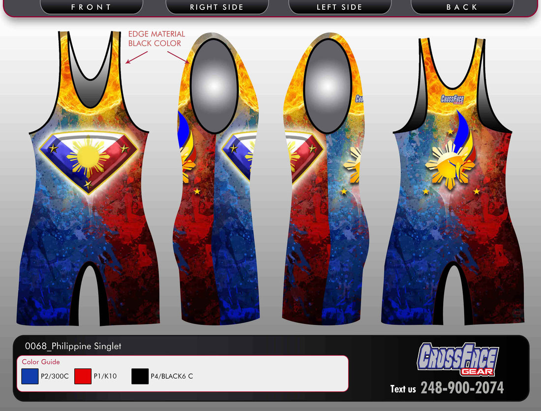 Philippines Full Sublimated Singlet crossfaceGEAR