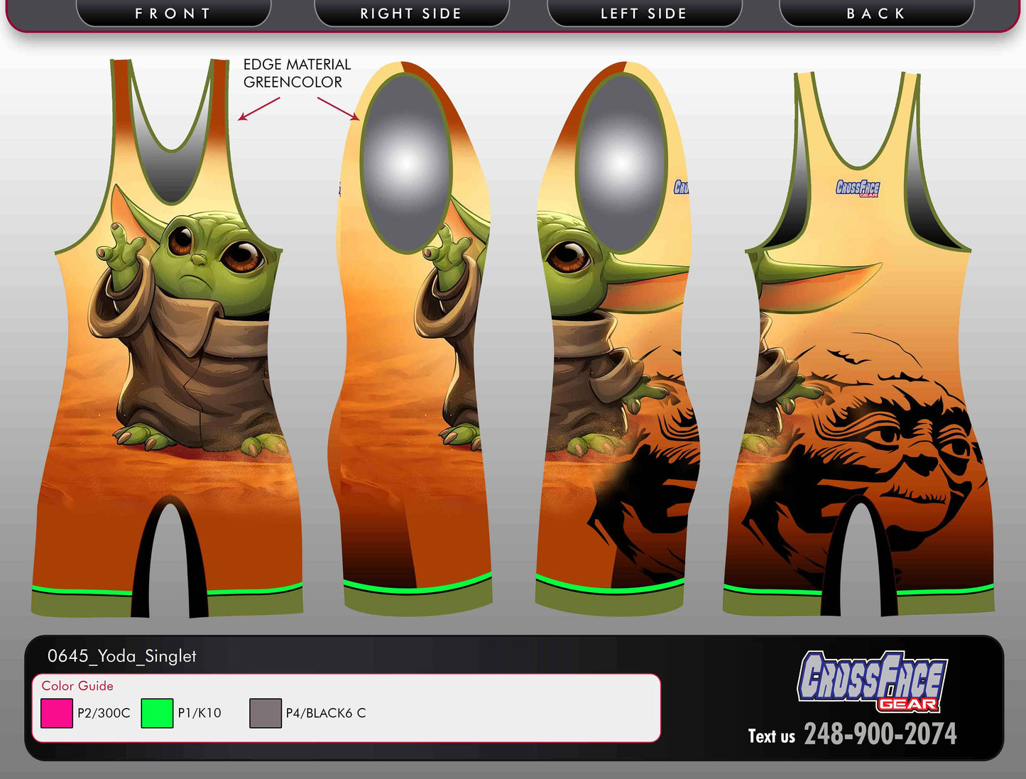 Yoda Full Sublimated Singlet