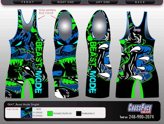 Beast Mode Full Sublimated Singlet