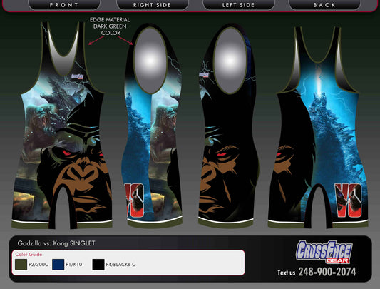 Godzilla vs Kong Full Sublimated Singlet