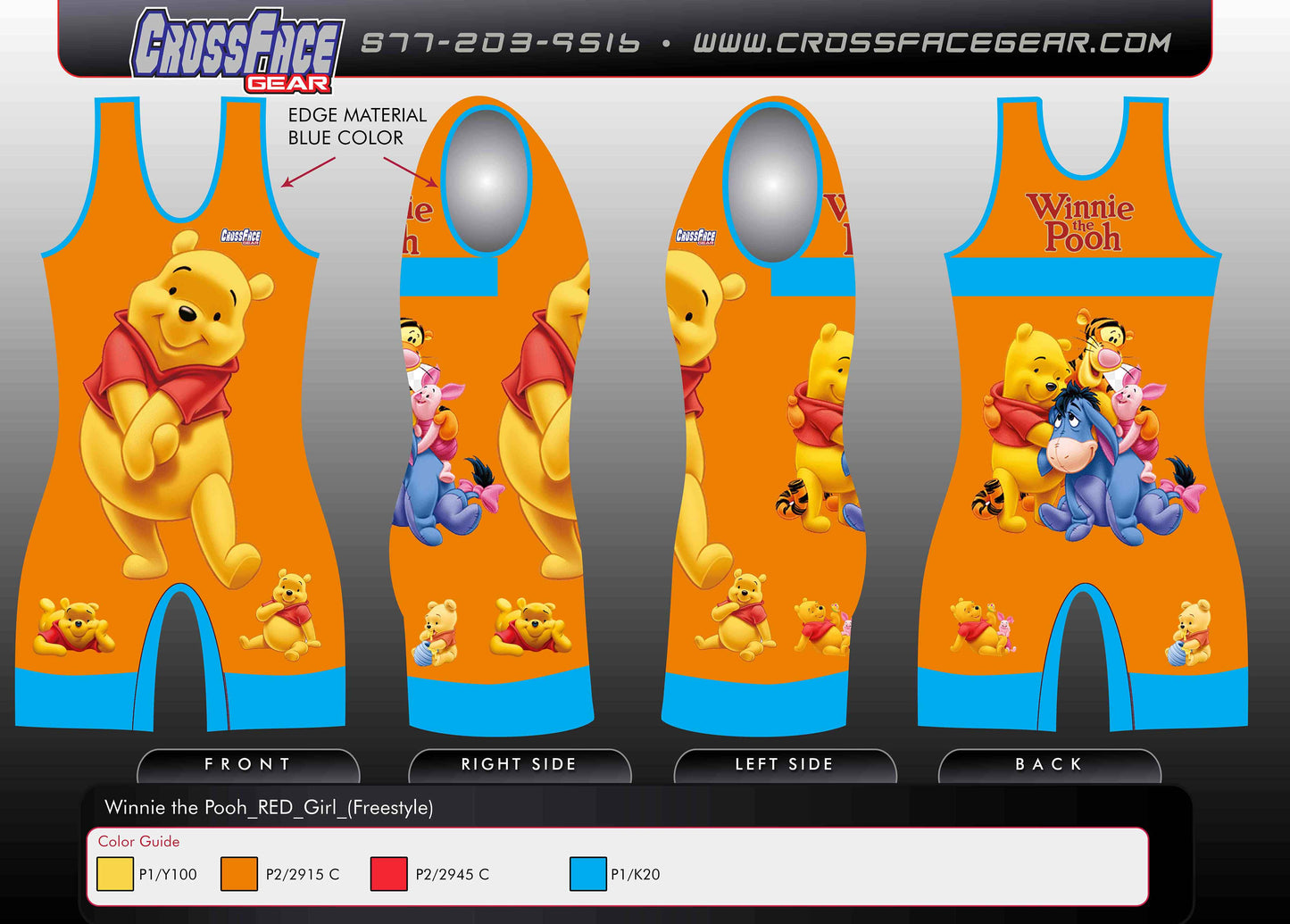 Winnie the Pooh Full Sublimated Singlet