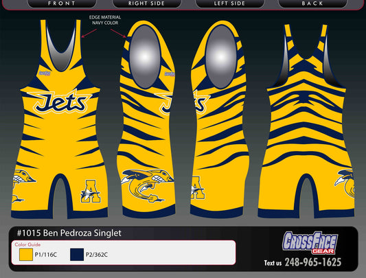 Airport Junior Jets Full Sublimated Singlet (YELLOW)